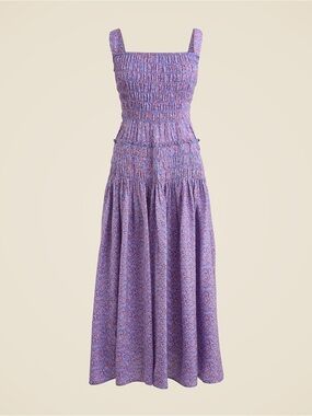 J. Crew Lavender Floral Maxi Dress